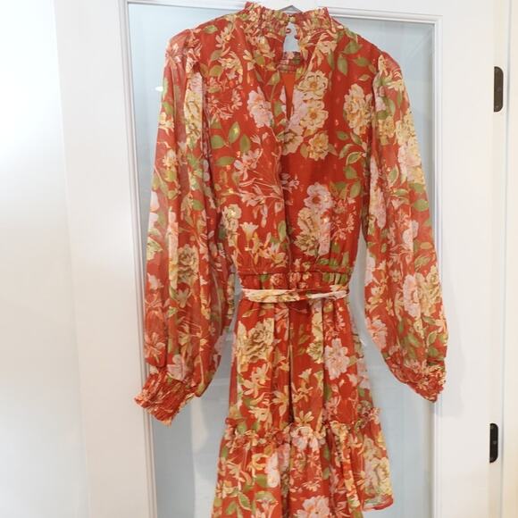 Flying Tomato Rust Orange Fall Colors Short Dress - Picture 9 of 10